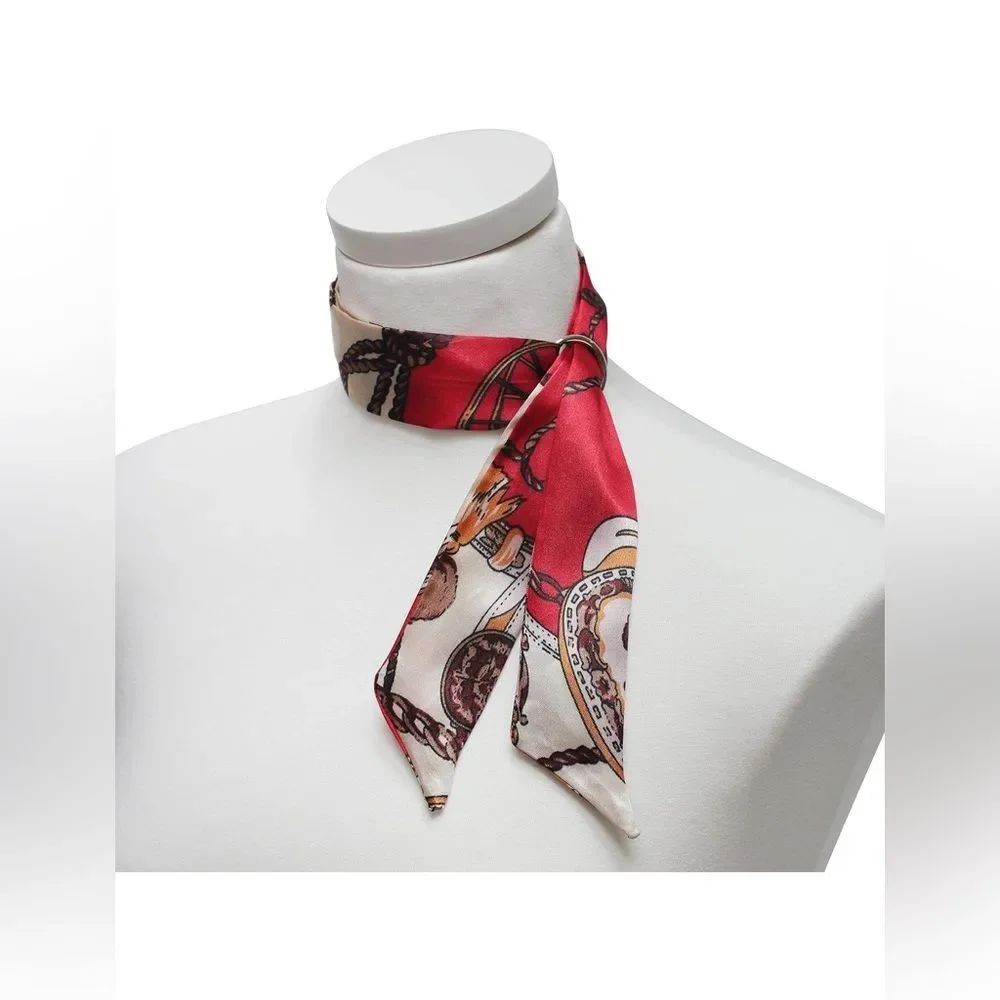 Light and soft narrow-width twillis scarf,  NIP